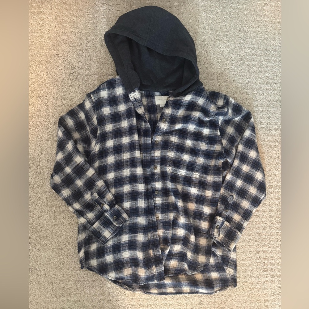 American Eagle Plaid Button-Up
